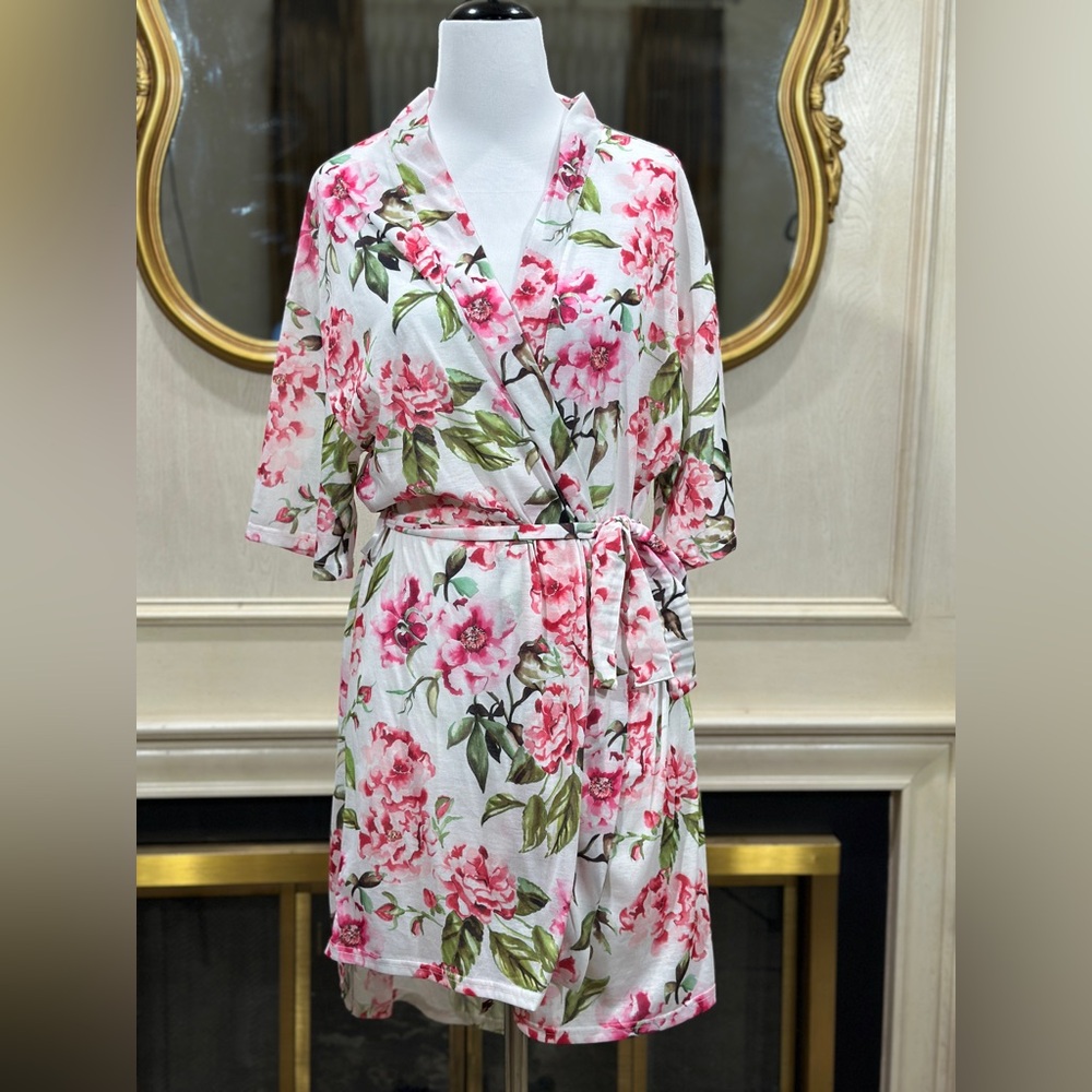 Show Me Your Mumu Floral Kimono Robe Wrap Belted O/S Lightweight Lounge Cover Up